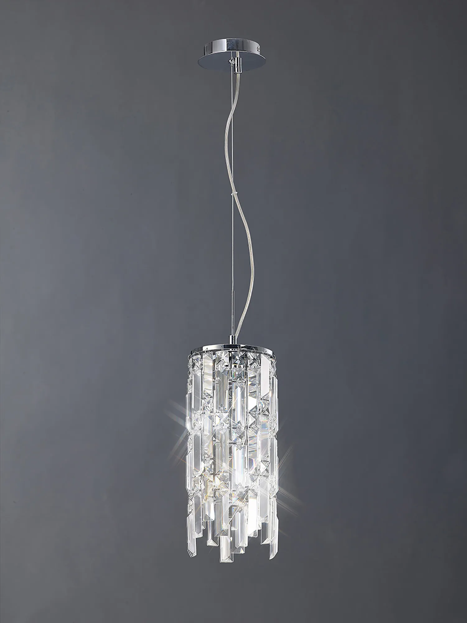 IL30253  Maddison Crystal Pendant 2 Light Polished Chrome